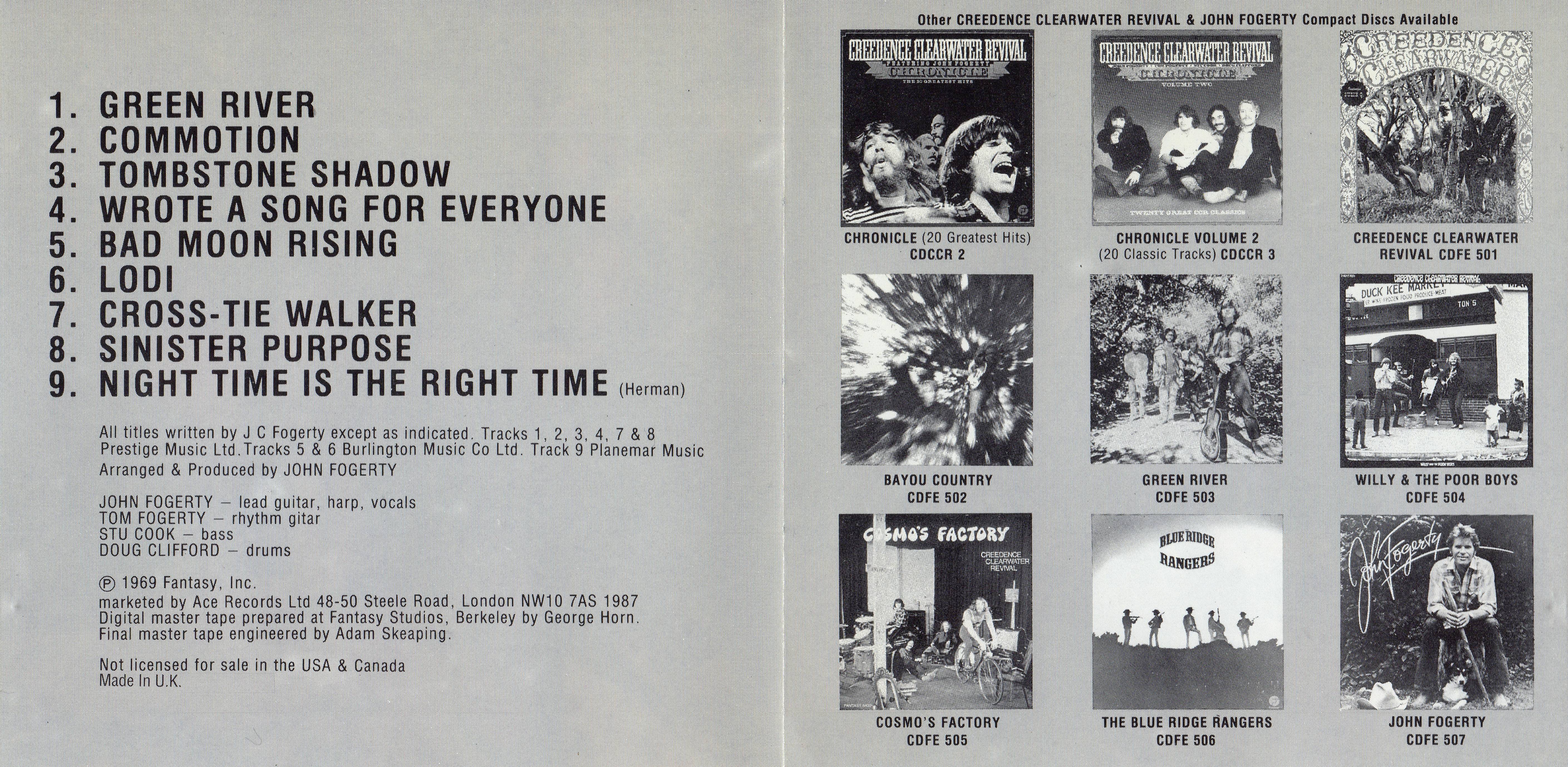 Creedence Clearwater Revival Green River : Booklet2 UK